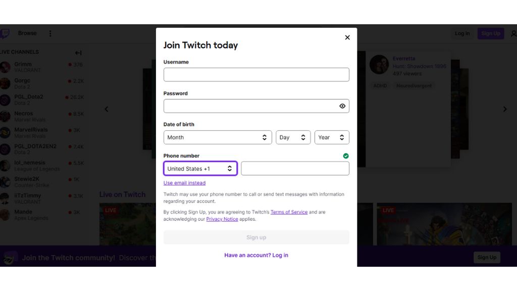 How to Stream on Twitch-Setting up your twitch account