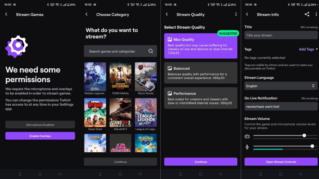 How to Stream on Twitch on Mobile Next steps